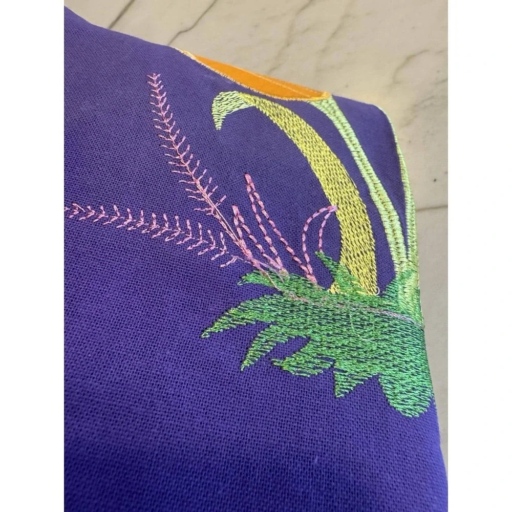 Handmade Indian Tulip Applique Cotton Bedspread 84x83 w 2 Pillowcases Boho